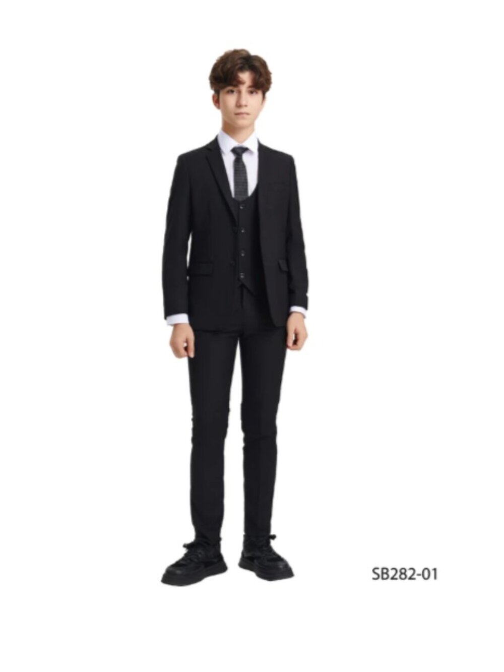 3 Piece Slim Fit Suit-Black
